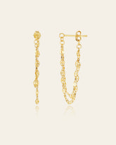 9K Solid Gold Nova Chain Drop Earrings - CAMELLIA Single
